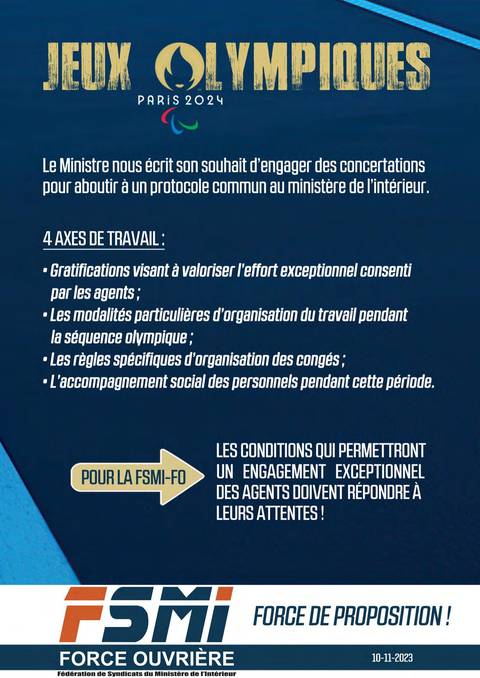 Aperçu — Jeux Olympiques 2024 : Le Ministre nous écrit