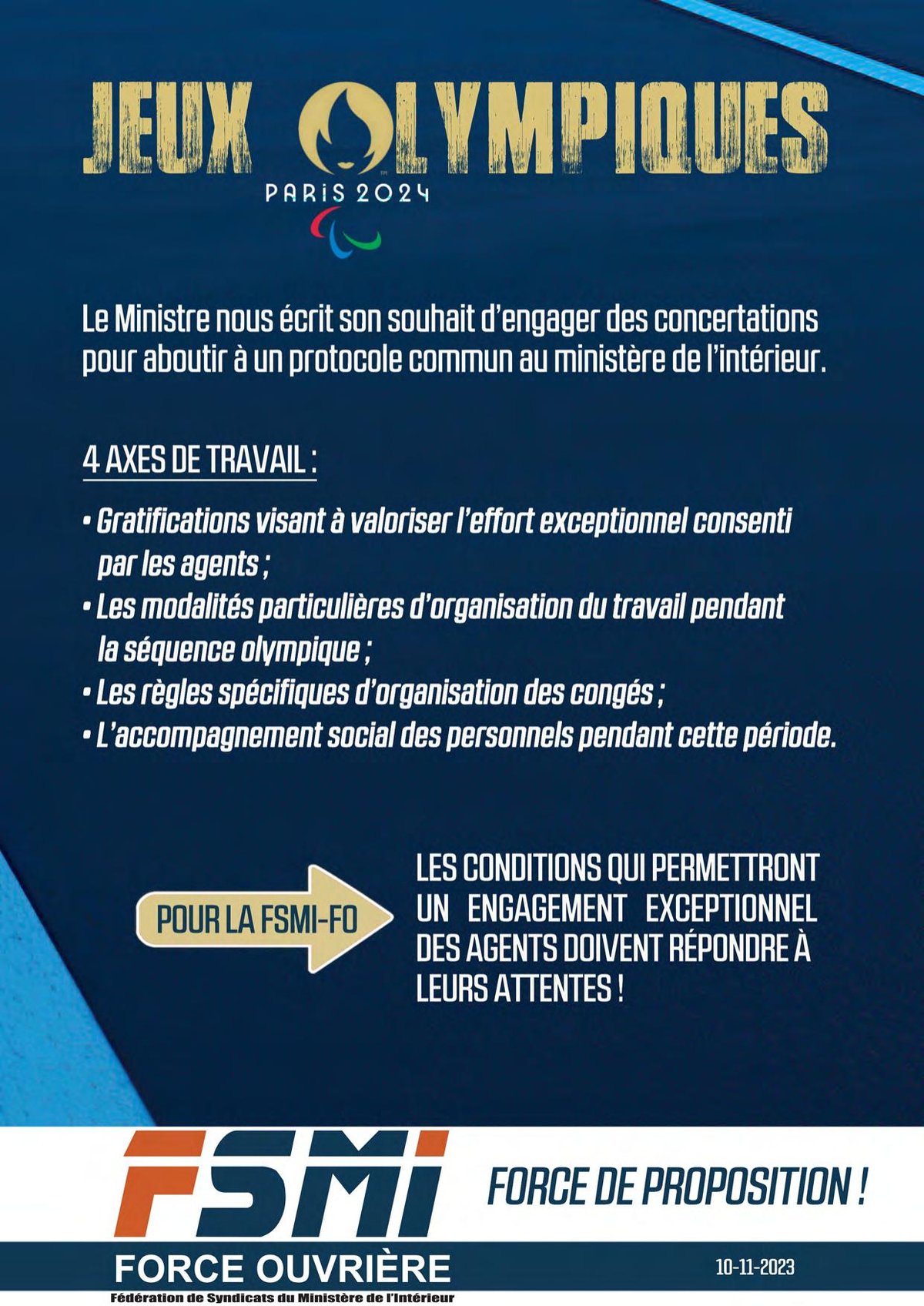 Jeux Olympiques 2024 : Le Ministre nous écrit