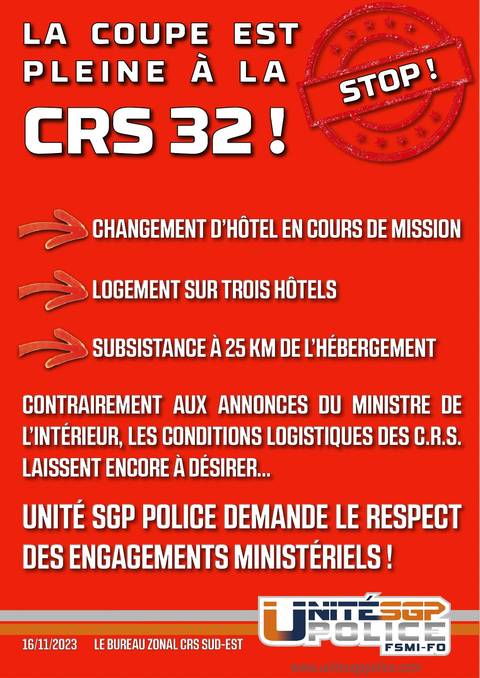 Aperçu — LA COUPE EST PLEINE À LA CRS 32 !