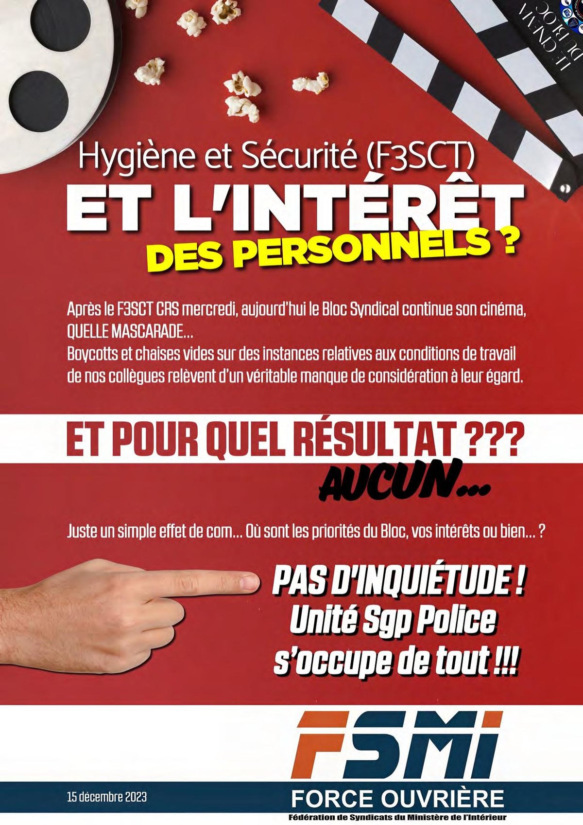 Hygiène et Sécurité (F3SCT) : Et l’intérêt des personnels ?