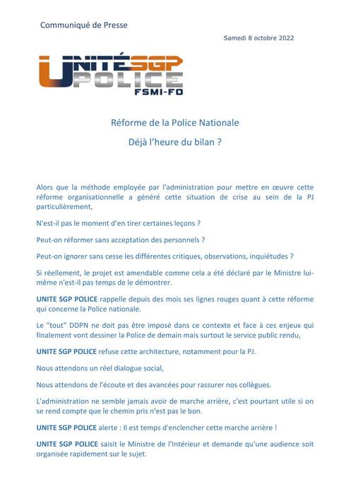 Aperçu — Réforme de la Police Nationale : Déjà l’heure du bilan ?
