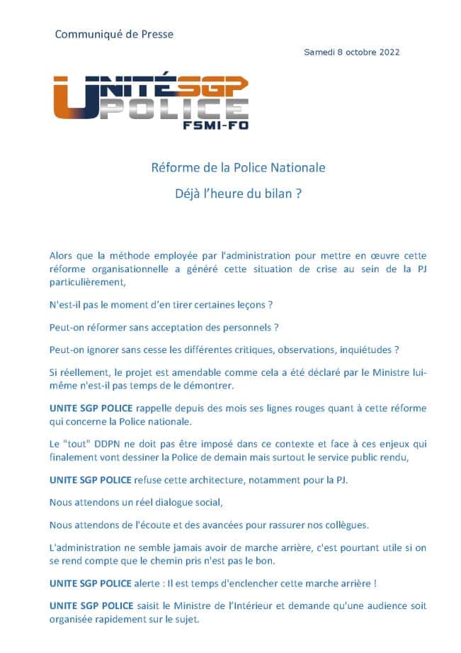 Réforme de la Police Nationale : Déjà l’heure du bilan ?