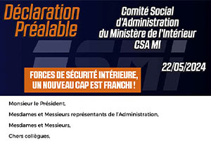 CSA MI du 22/05/2024 - FORCES DE SÉCURITÉ INTÉRIEURE, UN NOUVEAU CAP EST FRANCHI !