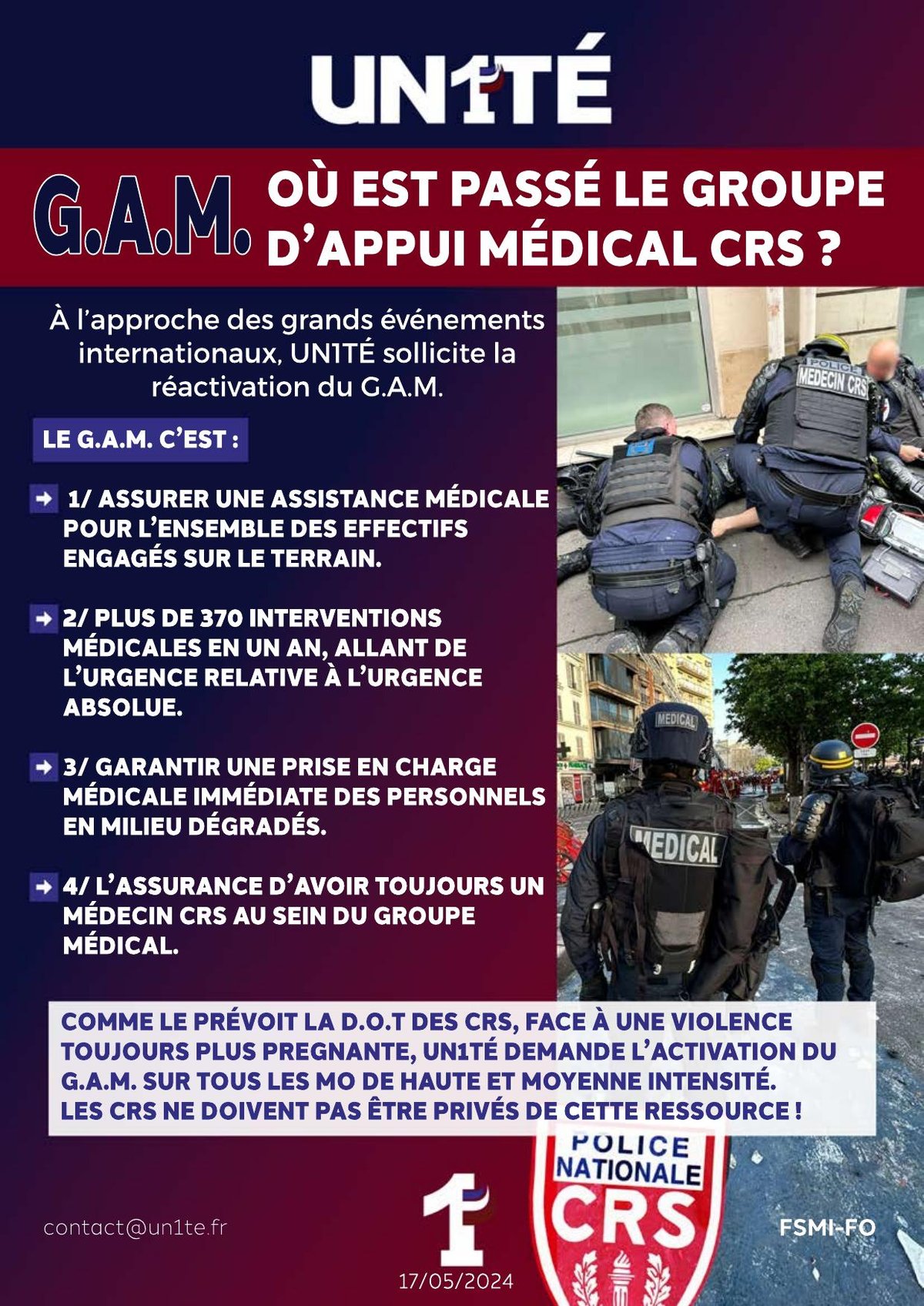 OÙ EST PASSÉ LE GROUPE D’APPUI MÉDICAL CRS ?