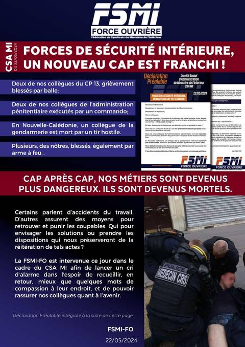 Aperçu — FORCES DE SÉCURITÉ INTÉRIEURE, UN NOUVEAU CAP EST FRANCHI !