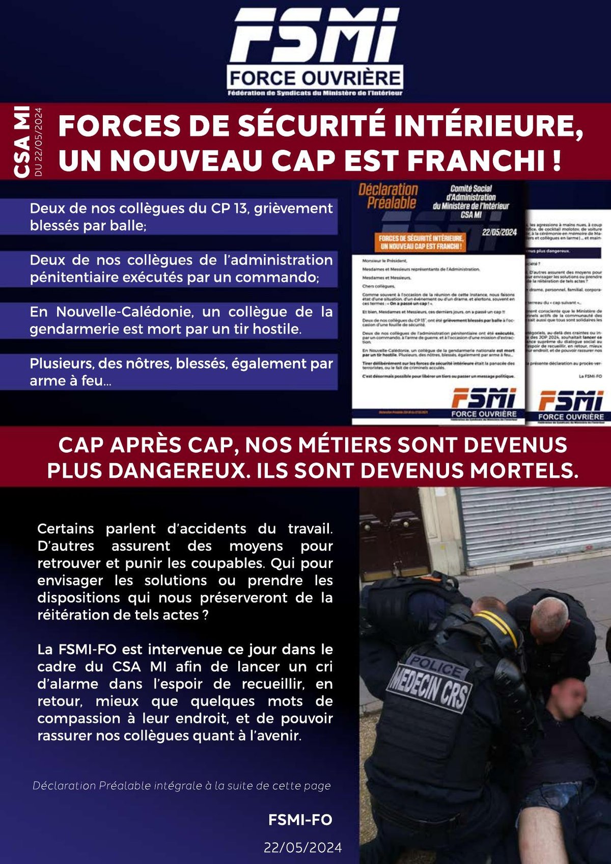 FORCES DE SÉCURITÉ INTÉRIEURE, UN NOUVEAU CAP EST FRANCHI !