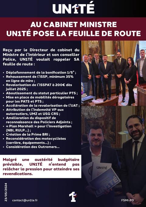 Aperçu — Au cabinet Ministre, UN1TÉ pose la feuille de route