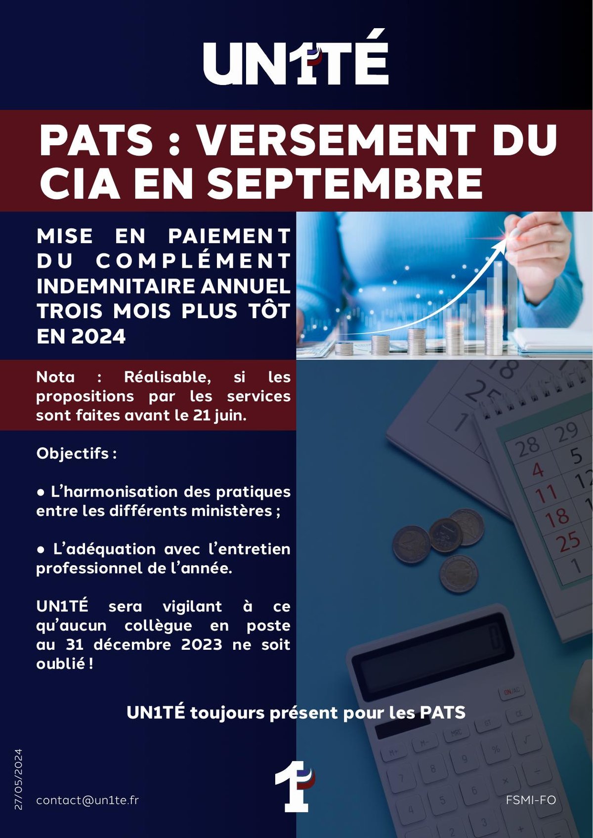 PATS : Versement du CIA en septembre