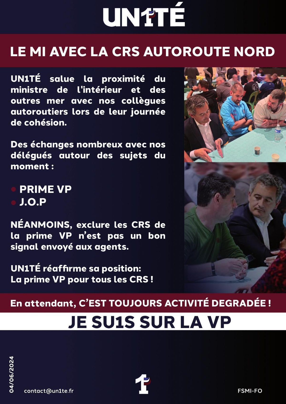 Le MI avec la CRS autoroute Nord