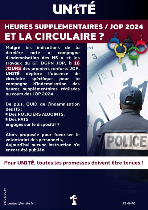 Aperçu — Heures supplémentaires / JOP 2024