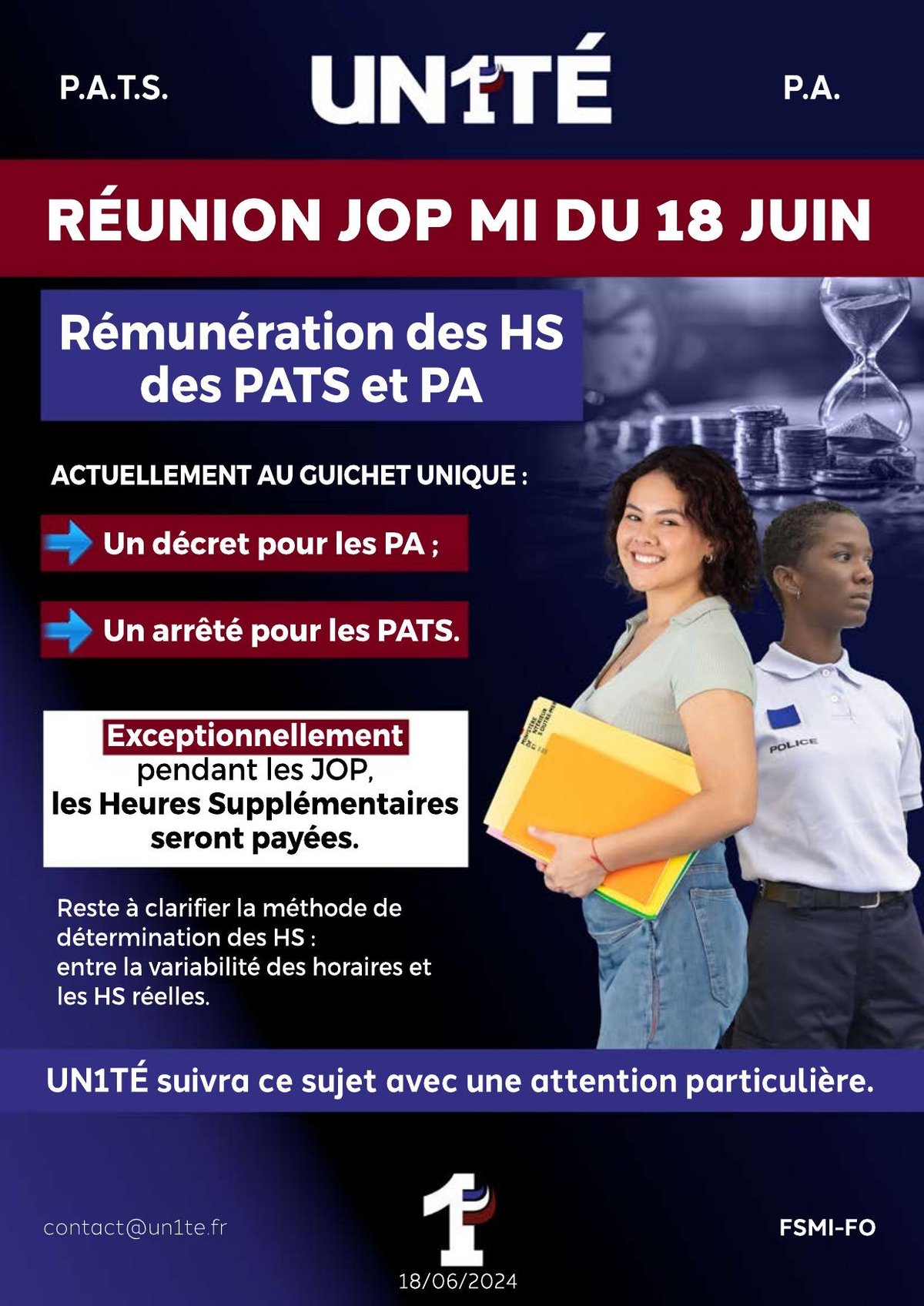 JOP : Rémunération des HS des PATS et PA