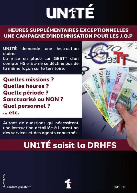 Aperçu — Heures supplémentaires exceptionnelles - Une campagne d'indemnisation pour les J.O.P