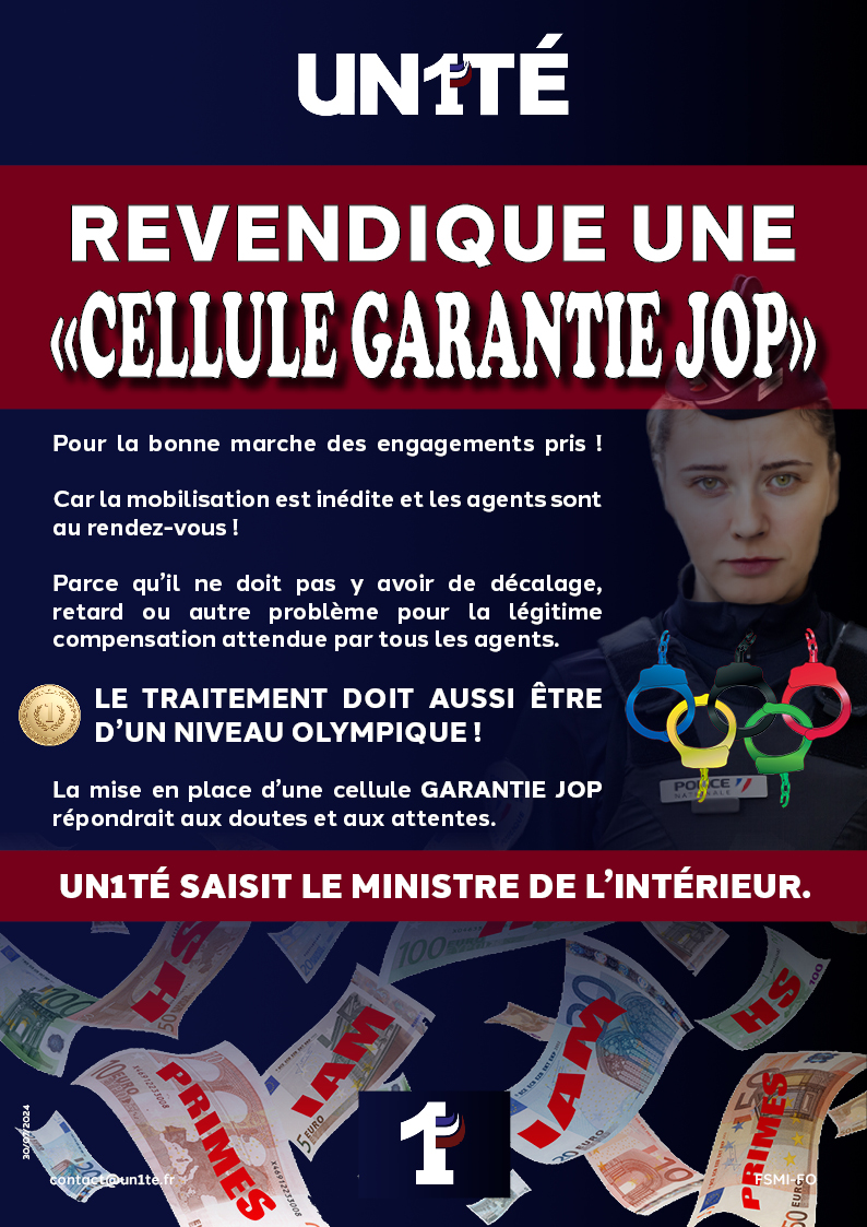 UN1TÉ revendique une "Cellule GARANTIE JOP"