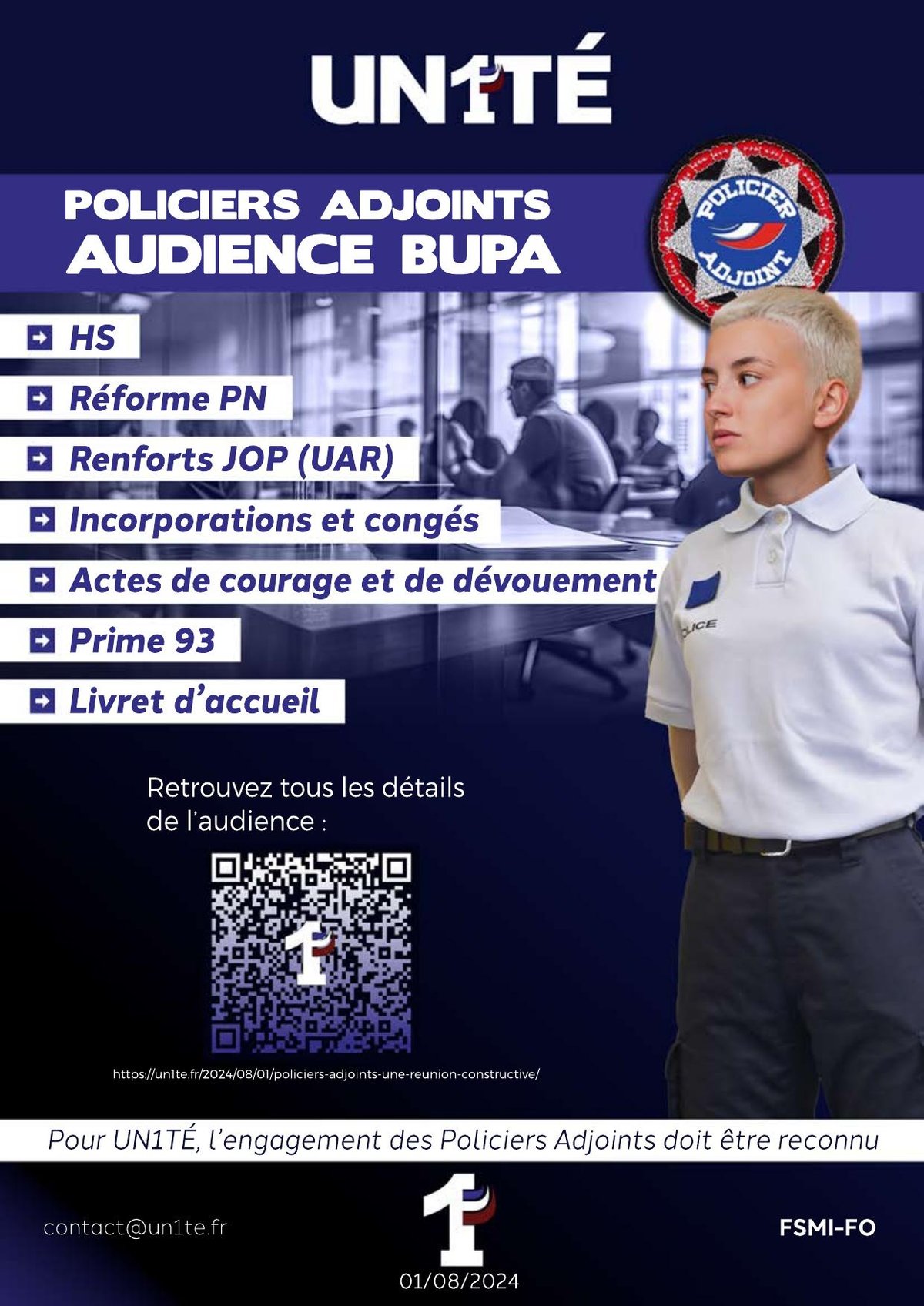 POLICIERS ADJOINTS - AUDIENCE BUPA