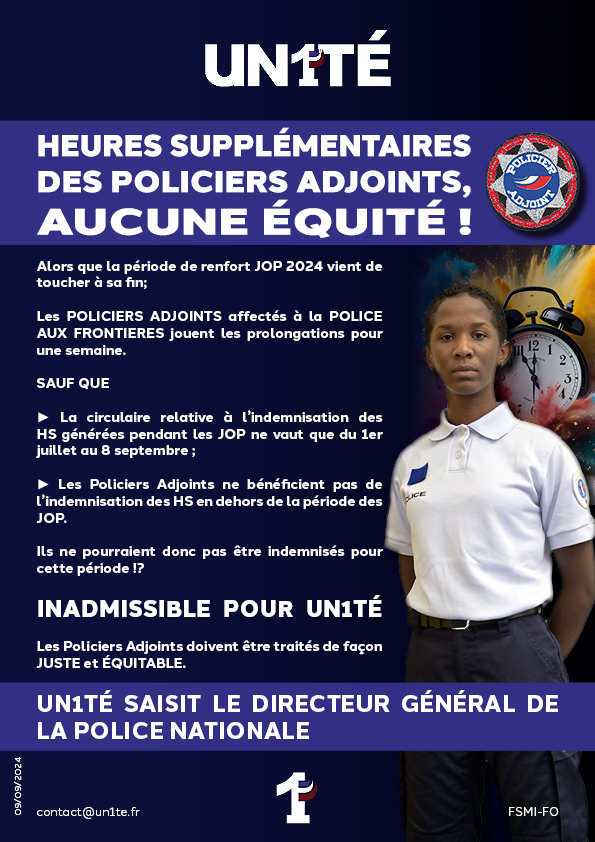 Heures supplémentaires des policiers adjoints, aucune équité !