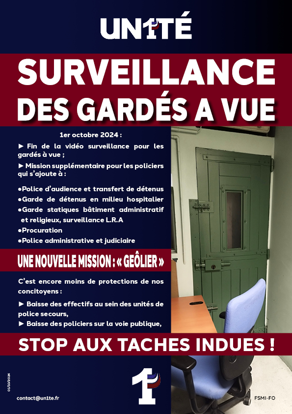 SURVEILLANCE DES GARDÉS A VUE