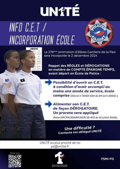 Aperçu — PA : info CET / Incorporation école