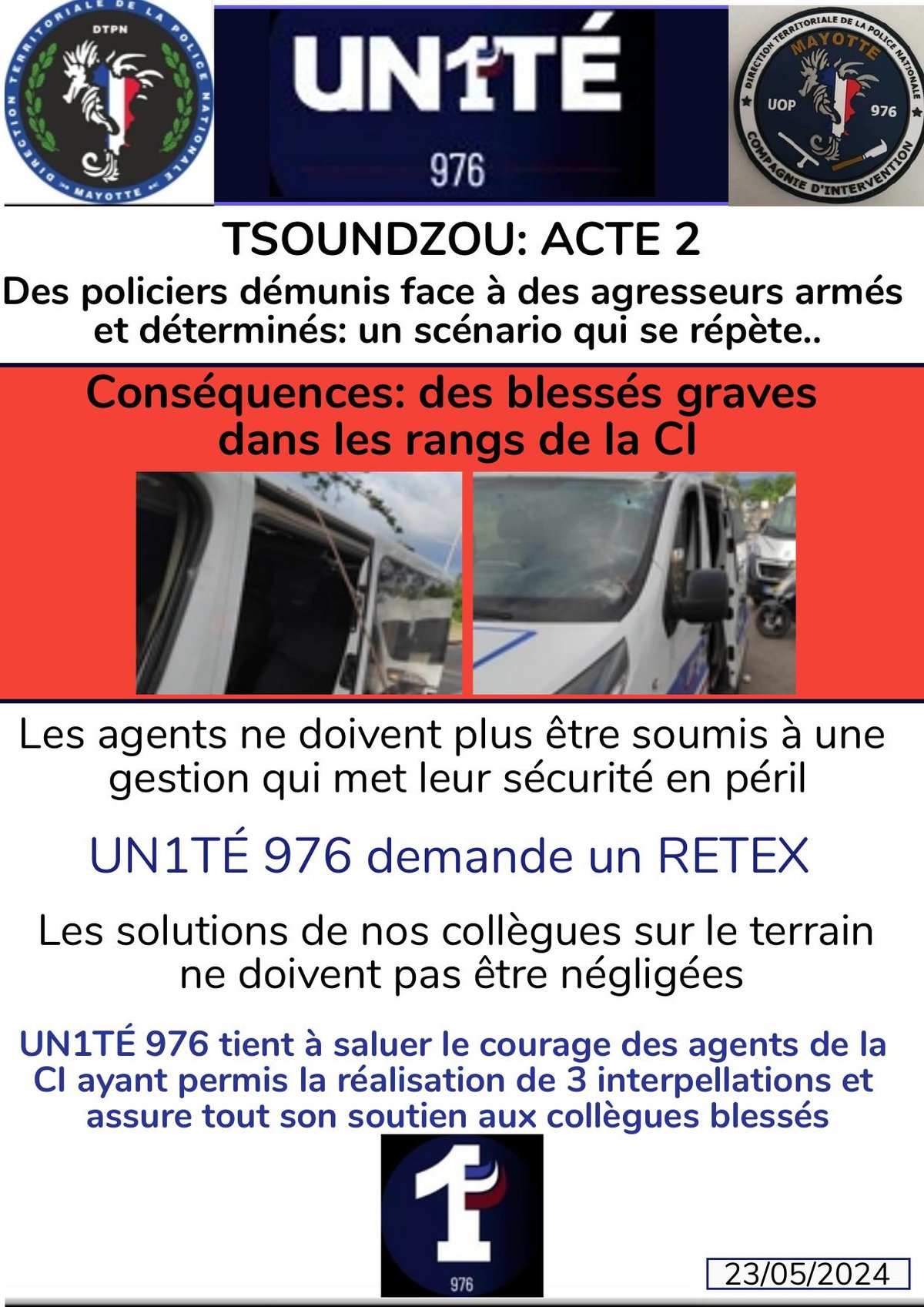 Tsoundzou : Acte 2 blessés graves à la CI