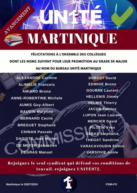 Aperçu — Avancement Martinique