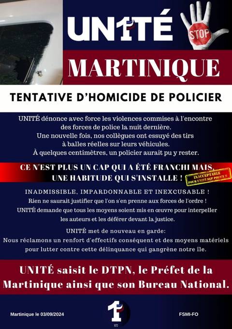 Aperçu — Tentative d'homicide de policier - Martinique