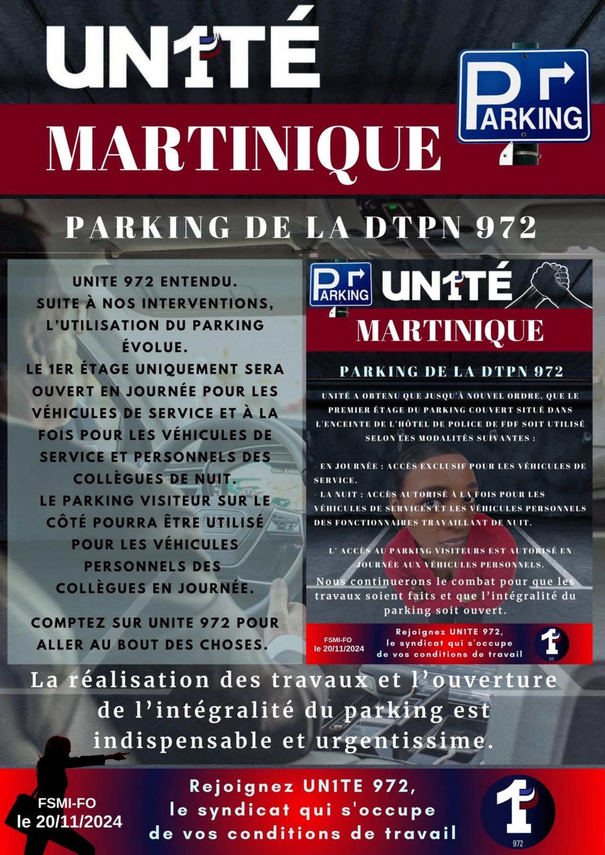 Parking de la DTPN - UN1TÉ entendu