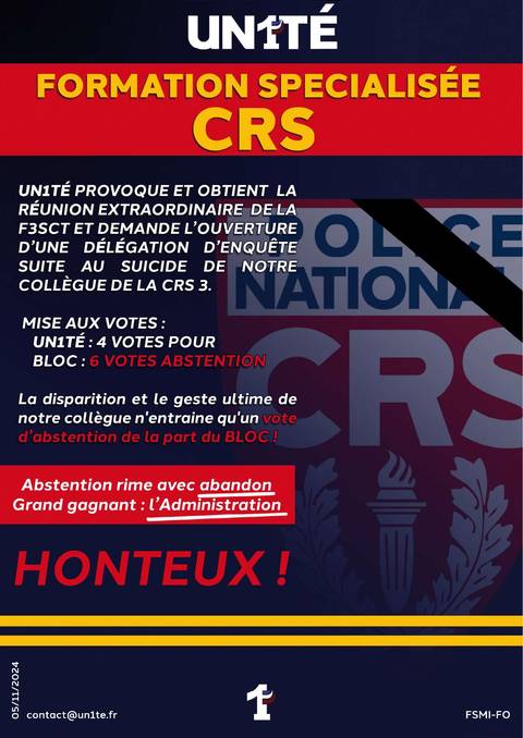 Aperçu — Formation spécialisée CRS