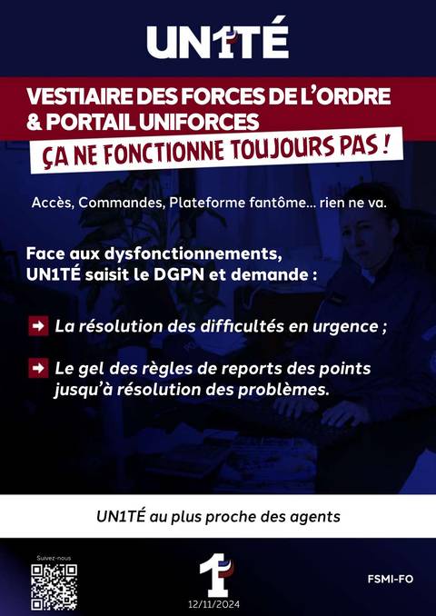 Aperçu — Vestiaire des forces de l’ordre &amp; portail uniforces - Ça ne fonctionne toujours pas !