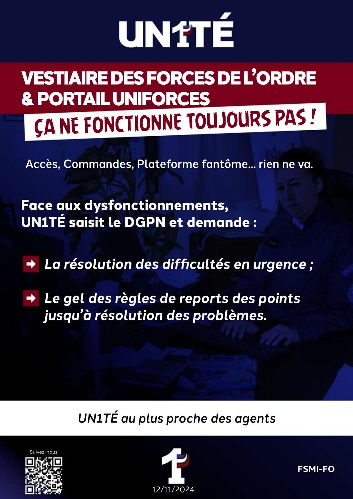 Vestiaire des forces de l’ordre &amp; portail uniforces - Ça ne fonctionne toujours pas !