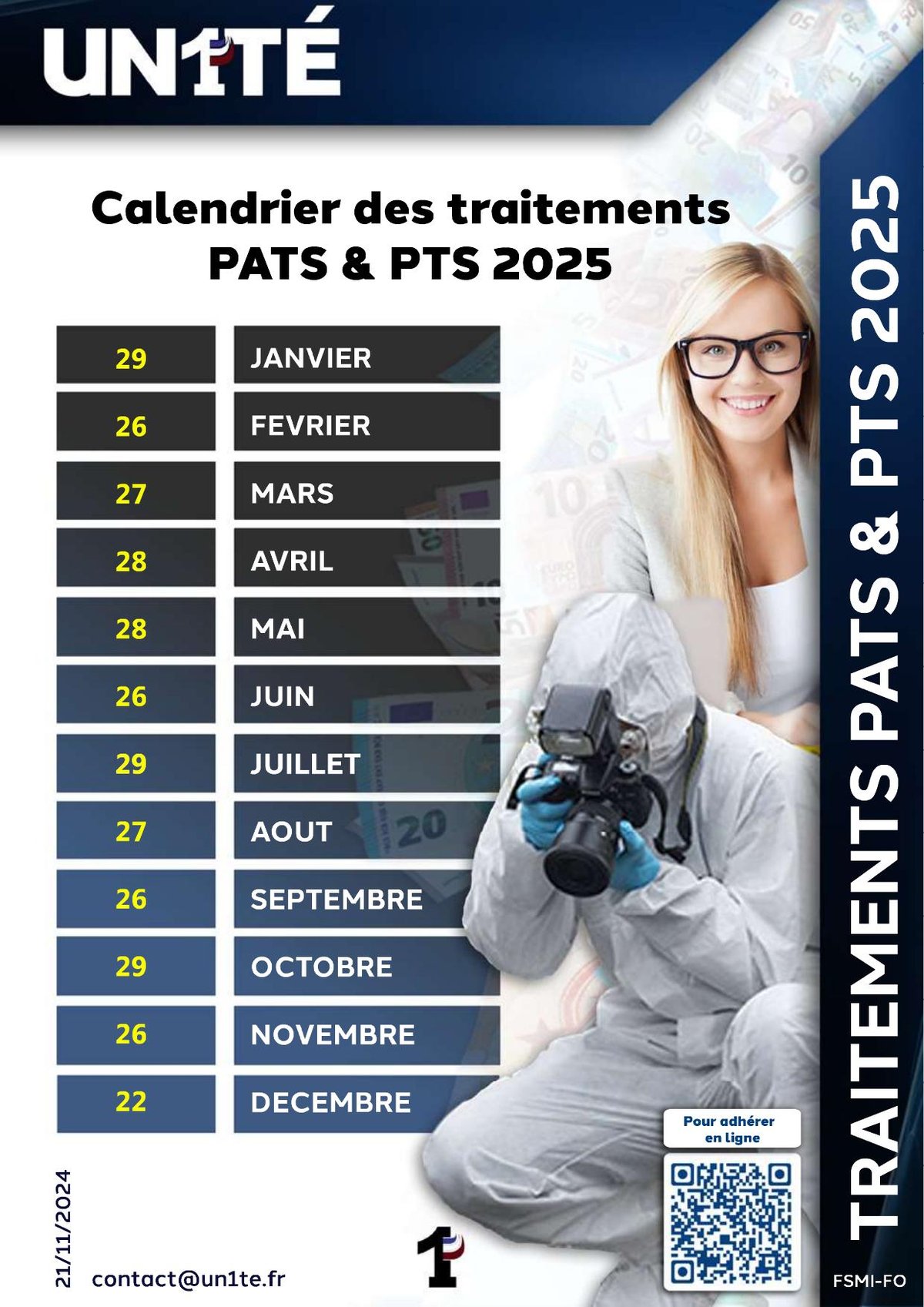 Calendrier des traitements PTS &amp; PATS 2025