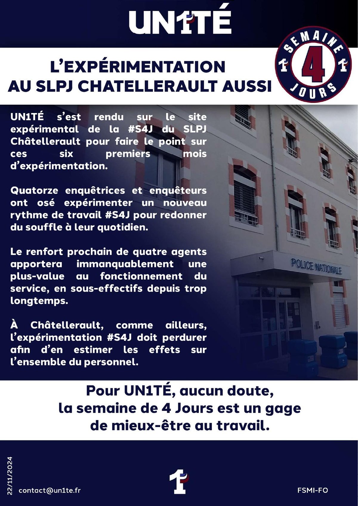 SEMAINE 4 JOURS - L’EXPÉRIMENTATION AU SLPJ CHATELLERAULT AUSSI