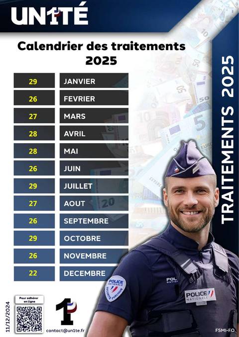 Aperçu — Calendrier des traitements 2025