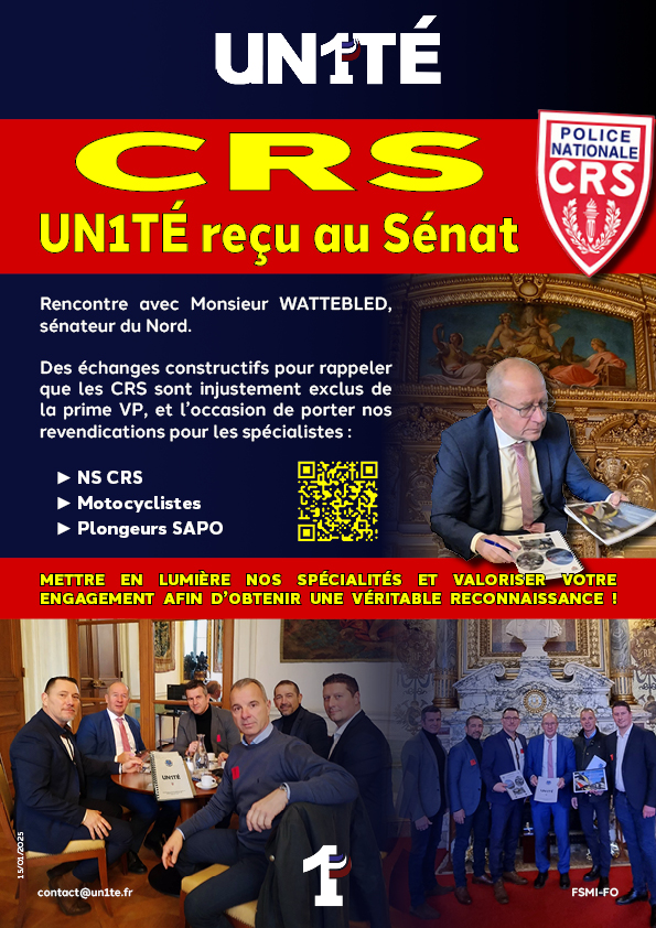 CRS UN1TÉ reçu au Sénat