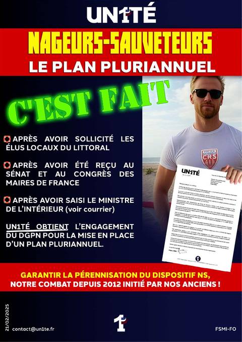 Aperçu — Nageurs-sauveteurs, Le plan pluriannuel, c'est fait !