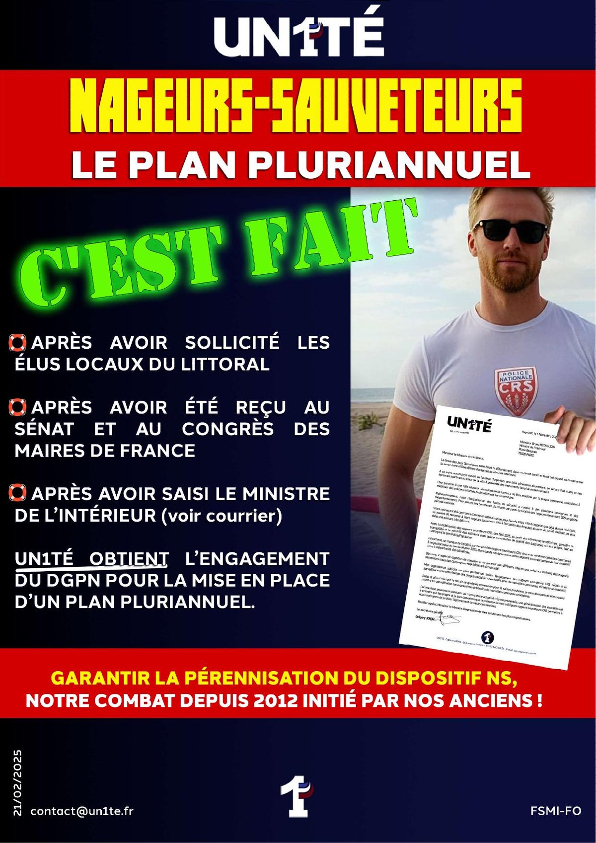 Nageurs-sauveteurs, Le plan pluriannuel, c'est fait !