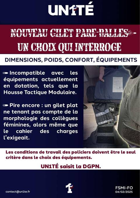 Aperçu — Nouveau gilet pare-balles un choix qui interroge. Dimensions, poids, confort, équipements