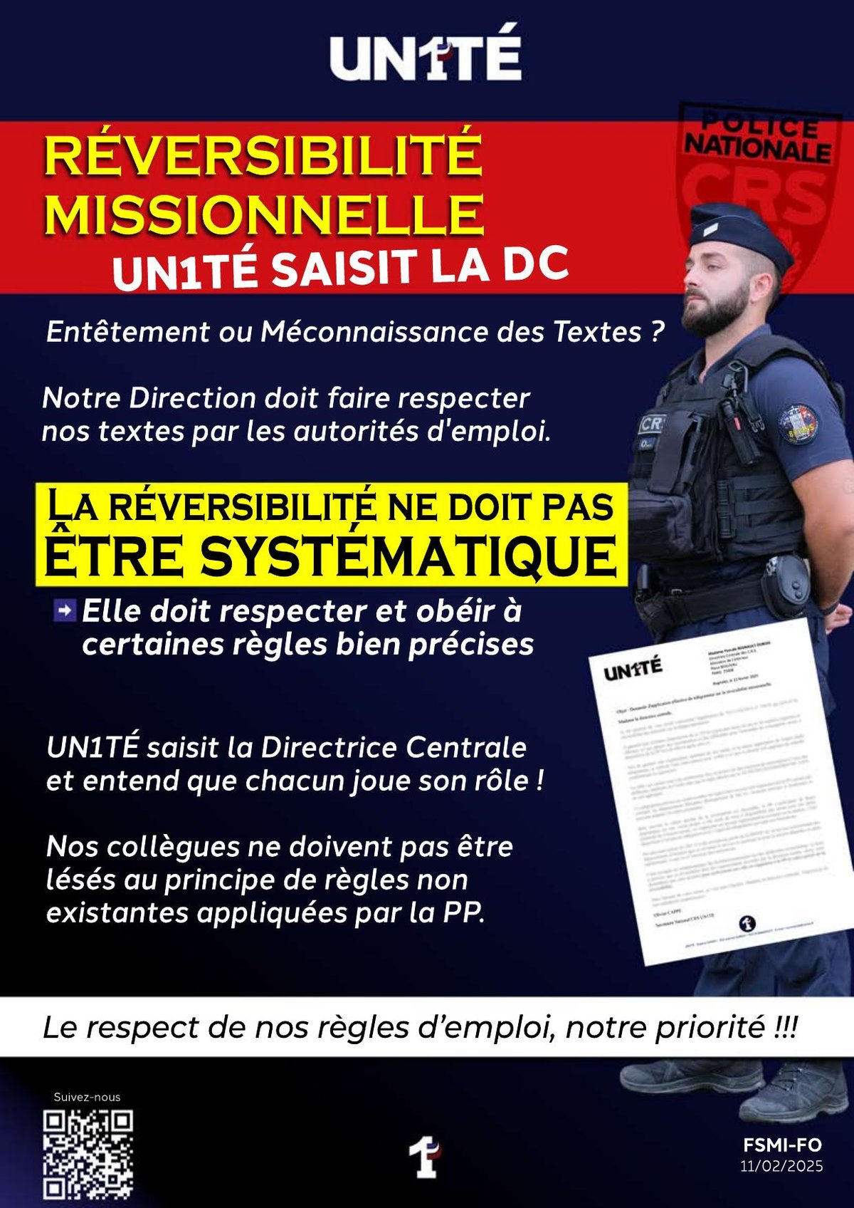 Réversibilité Missionnelle - UN1TÉ saisit la DC