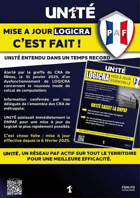 Aperçu — Mise à jour LOGICRA c’est fait !