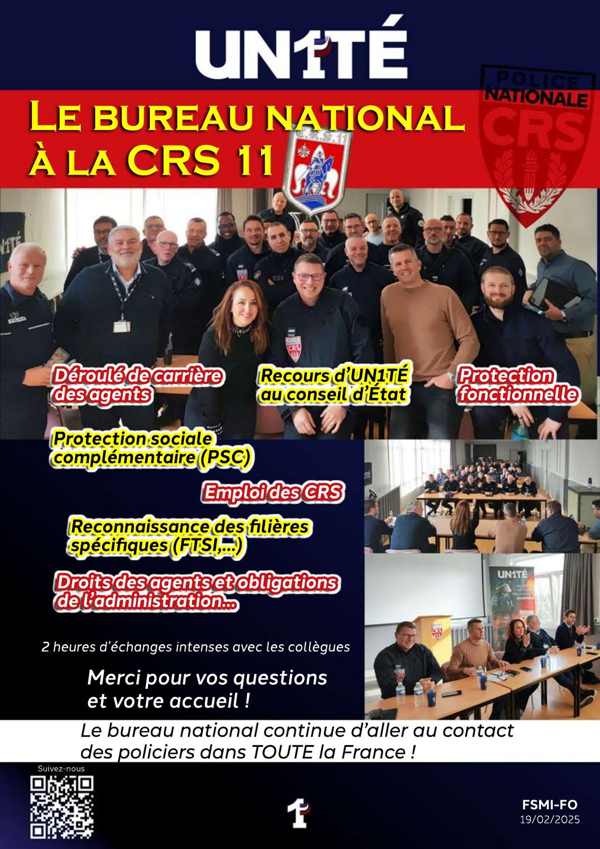 Le bureau national à la CRS 11