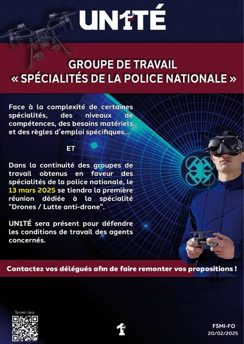Aperçu — Drones / lutte anti-dronesgroupe de travail "spécialités de la police nationale"