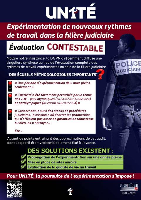 Aperçu — Expérimentation de nouveaux rythmes de travail dans la filière judiciaire, Évaluation contestable