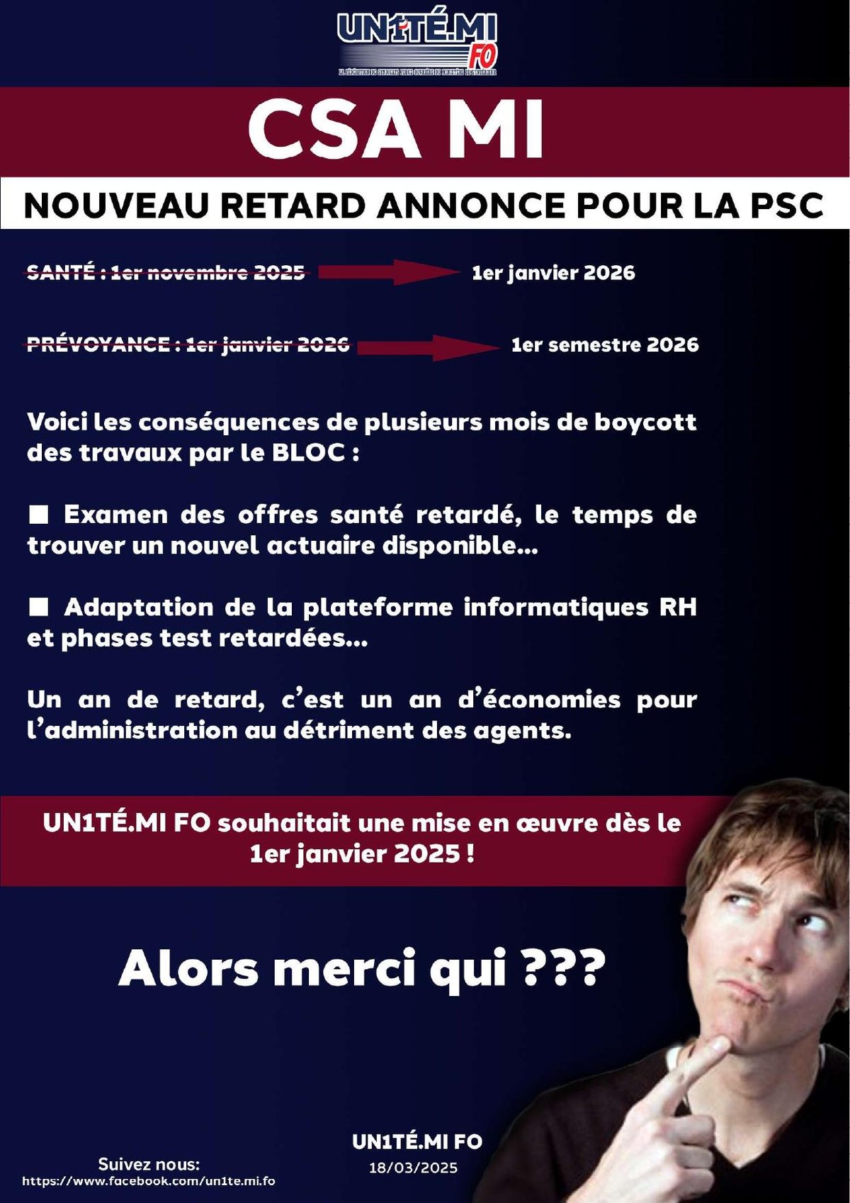 CSA MI : La PSC reportée !