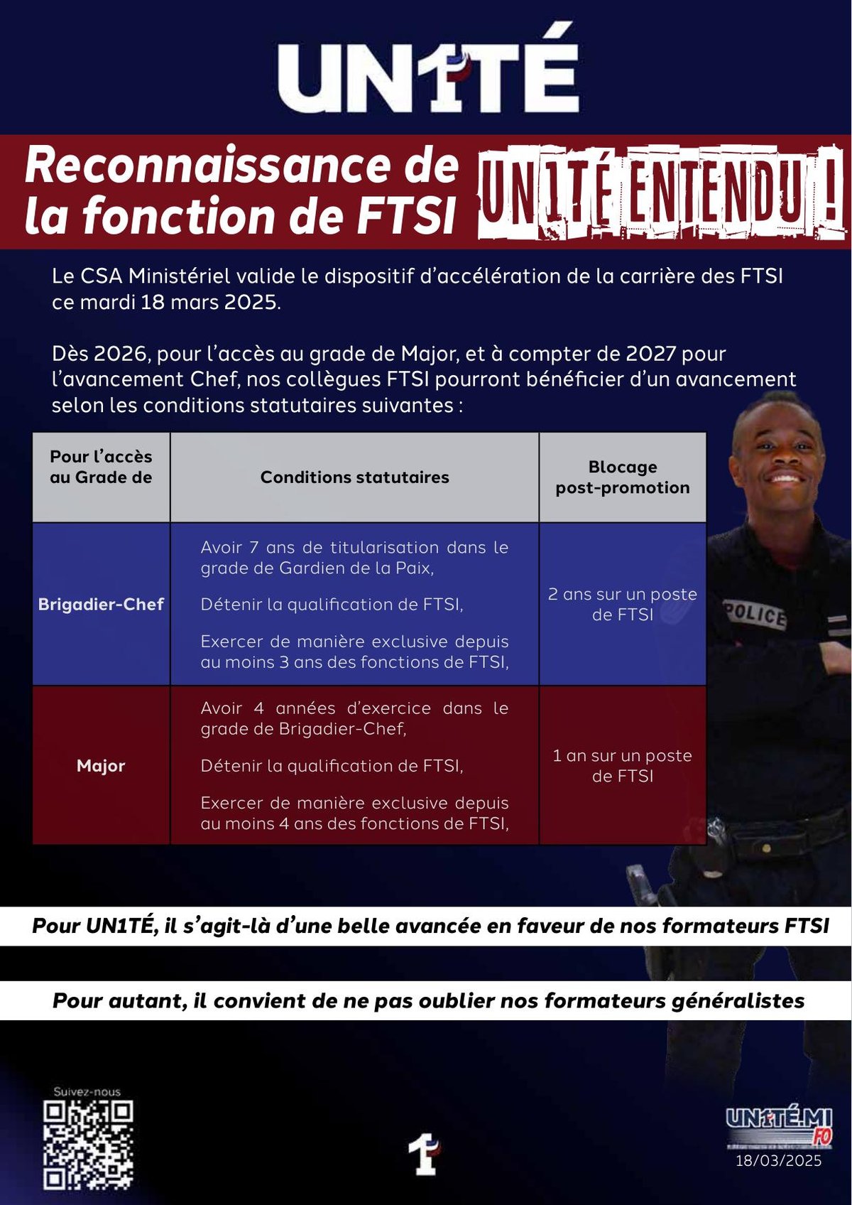 Reconnaissance de la fonction de FTSI - UN1TÉ entendu !