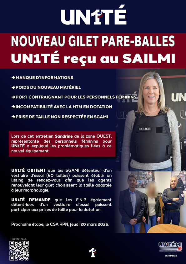 NOUVEAU GILET PARE-BALLES