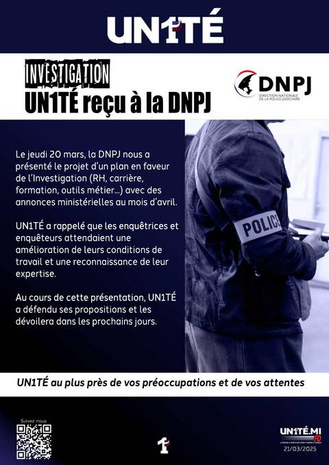 Aperçu — Investigation : UN1TÉ reçu à la DNPJ