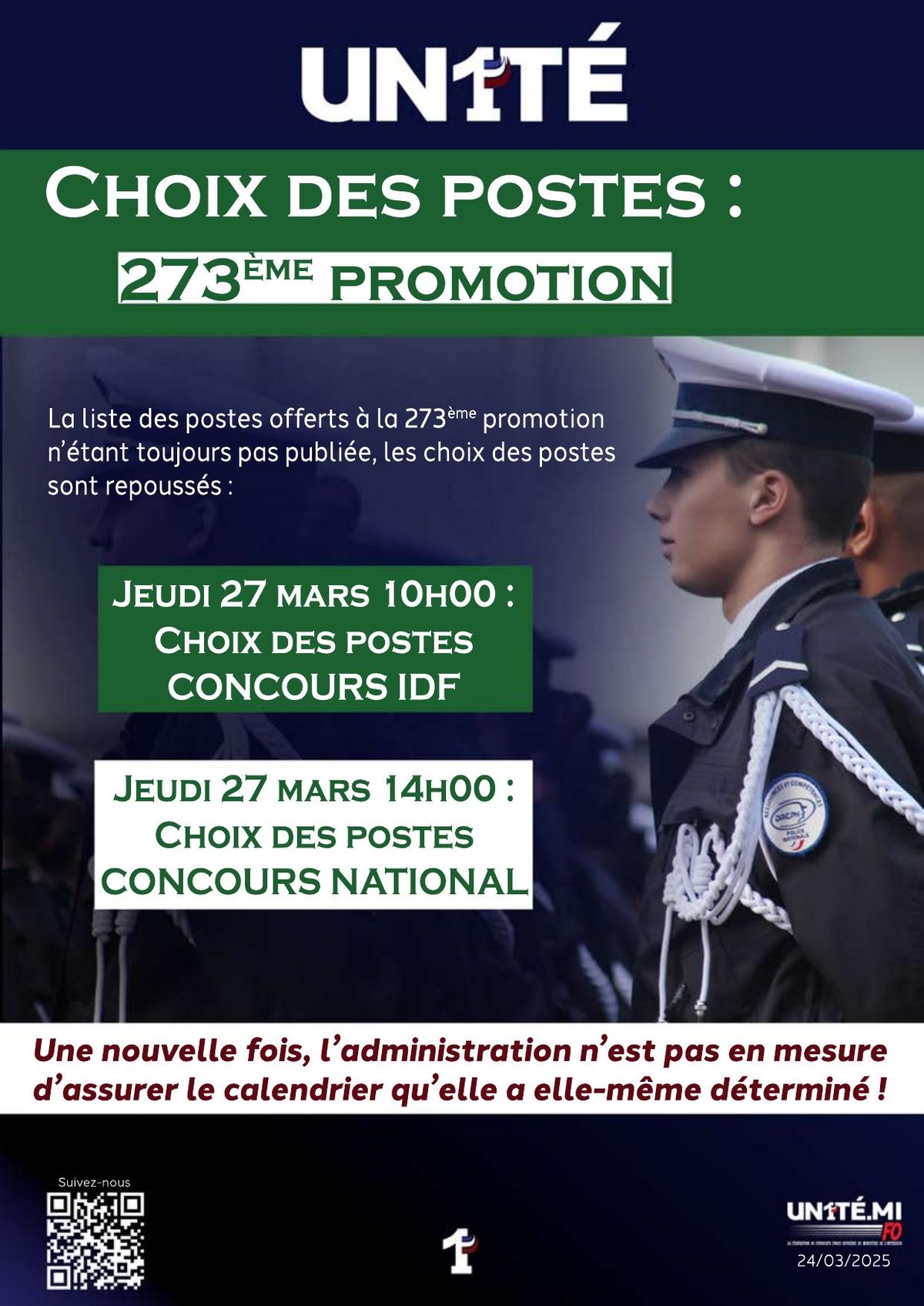 Choix des postes : 273e promotion