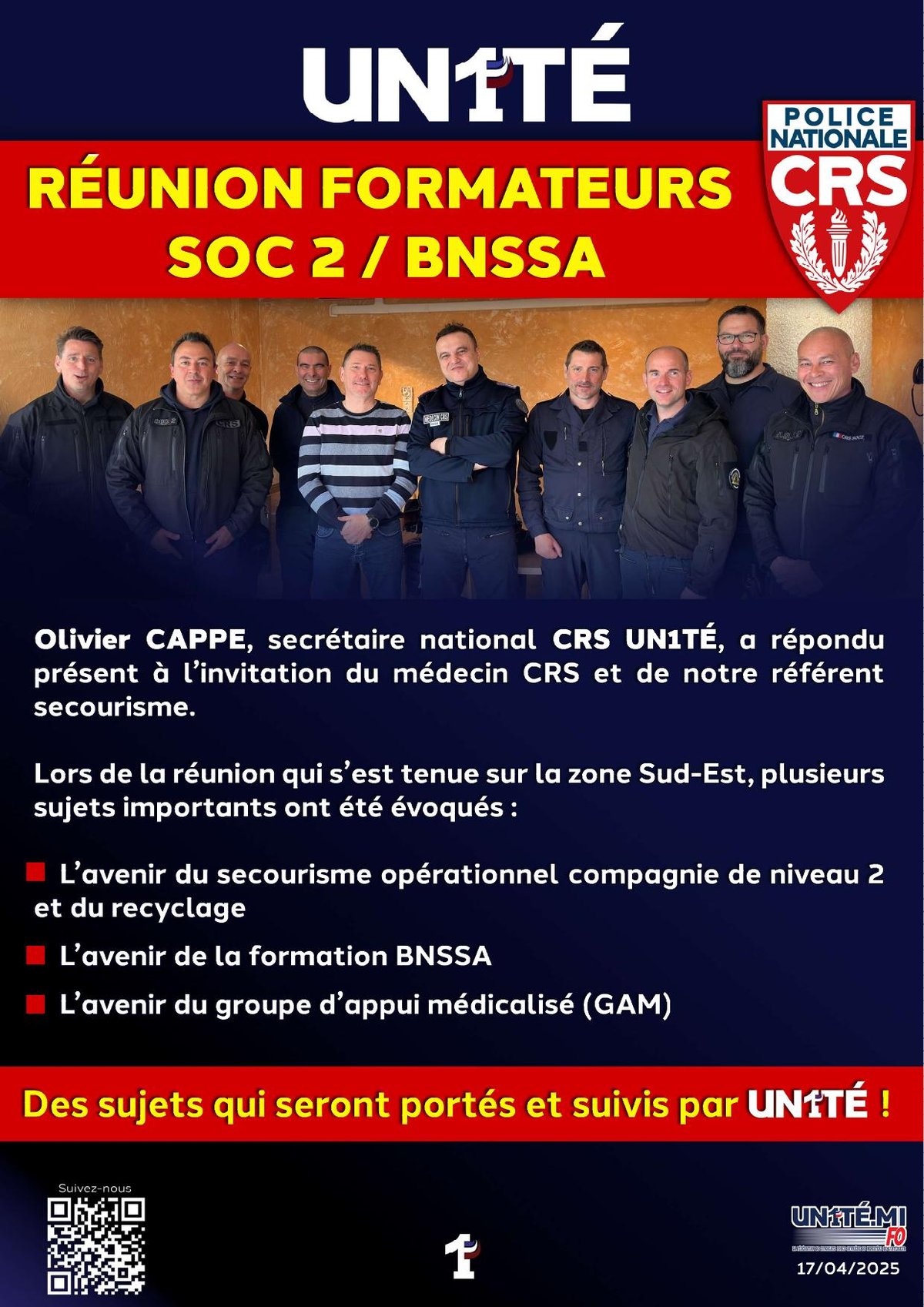 Réunion formateurs SOC 2 / BNSSA