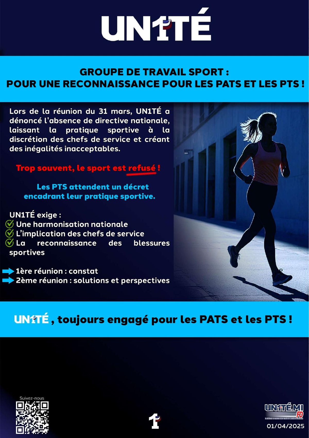 Groupe de travail sport : pour une reconnaissance pour les pats et les pts !