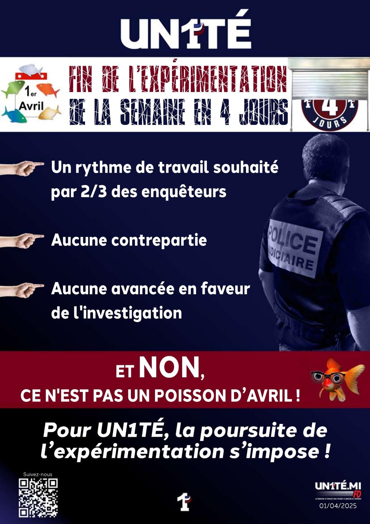1er avril 2025 - FIN de l'expérimentation de la semaine en 4 jours
