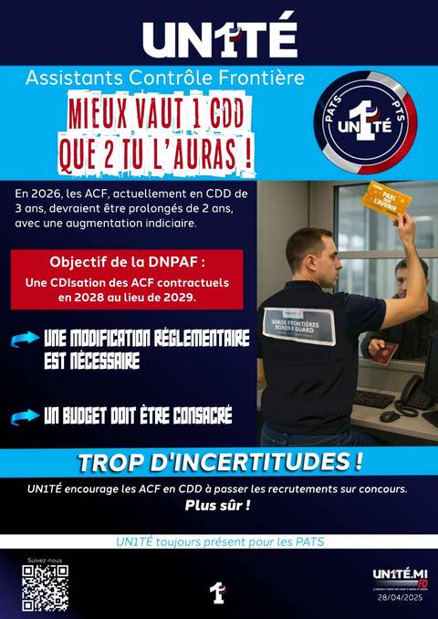 Aperçu — Assistants Contrôle Frontière : Mieux vaut 1 CDD que 2 tu l'auras !