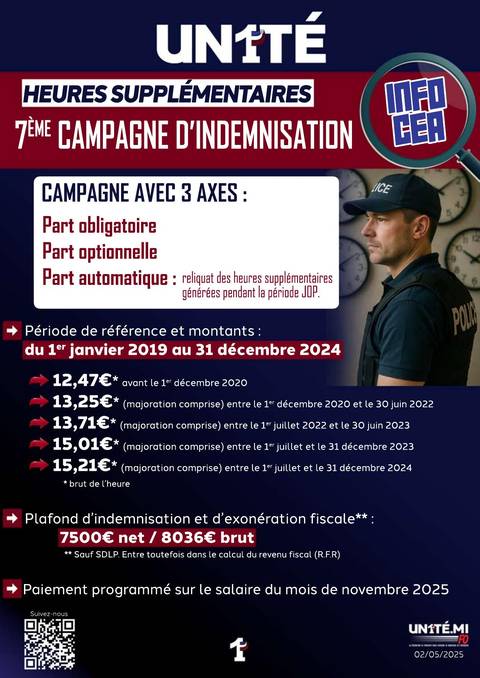Aperçu — Heures supplémentaires - 7ème campagne d’indemnisation
